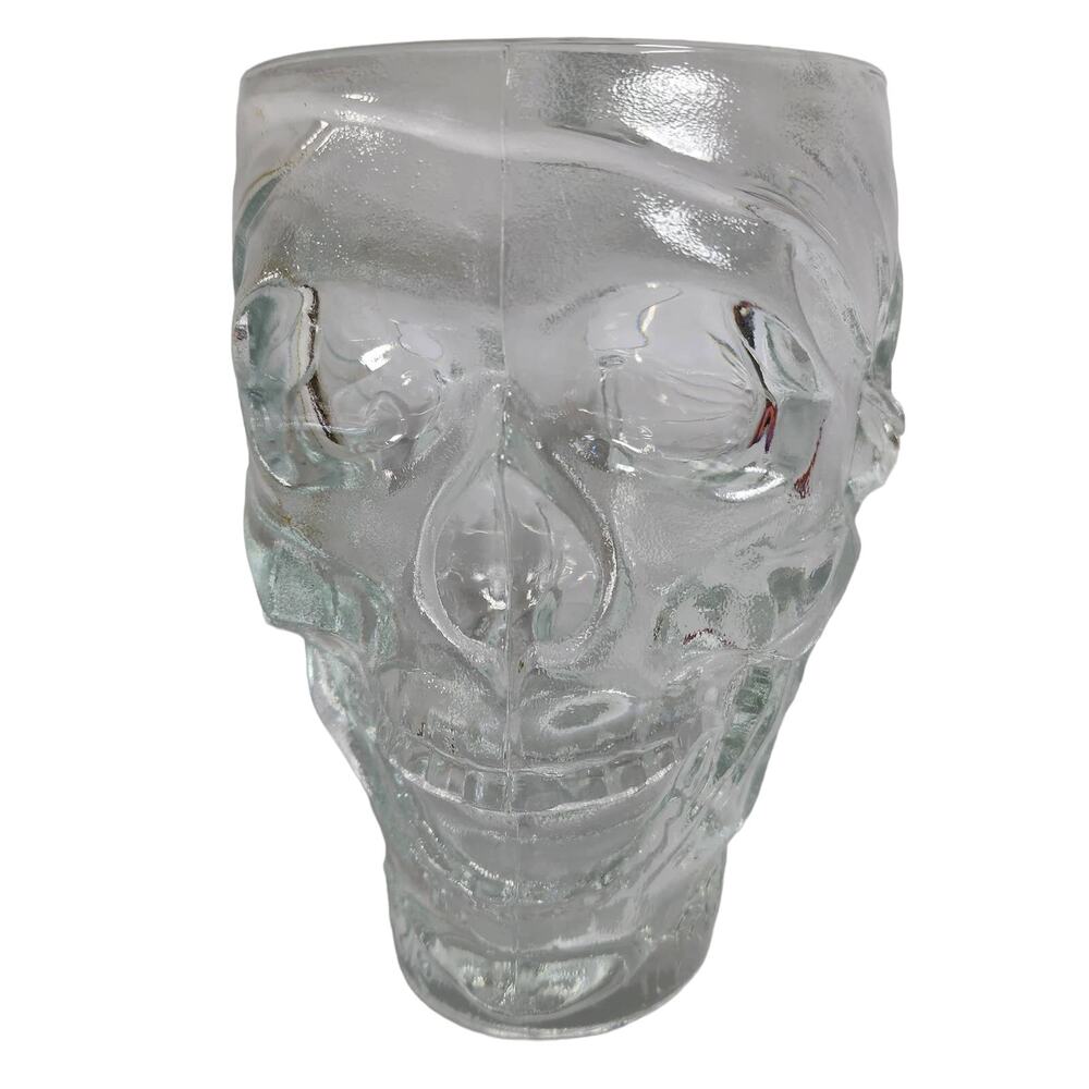 Treasure Island Halloween 3D Glass Skull Pirate Ghost Rider Mug 32oz Luminarc